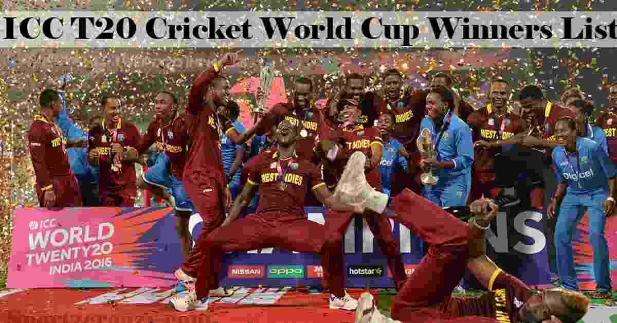 T20 Cricket World Cup Winners List Year-wise