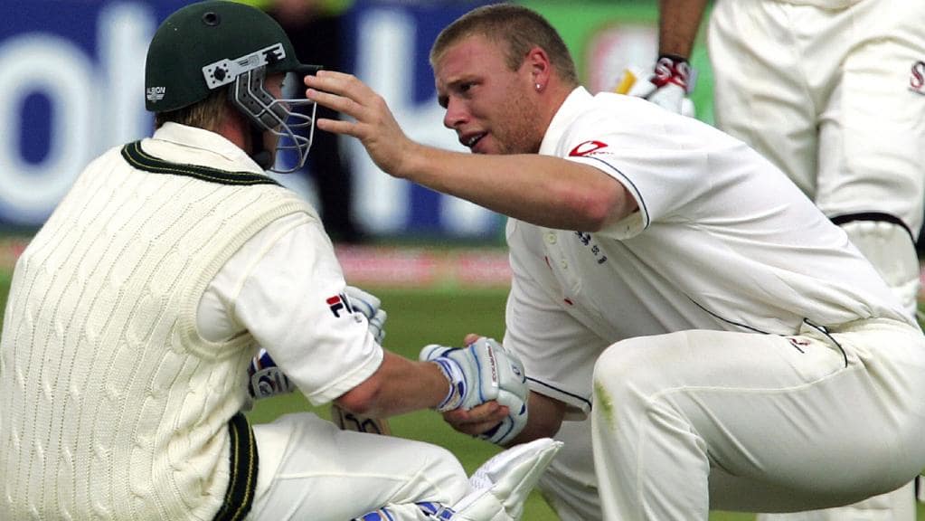 Flintoff Consoles Bret Lee