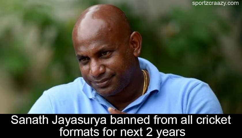Sanath Jayasuriya Banned in cricket