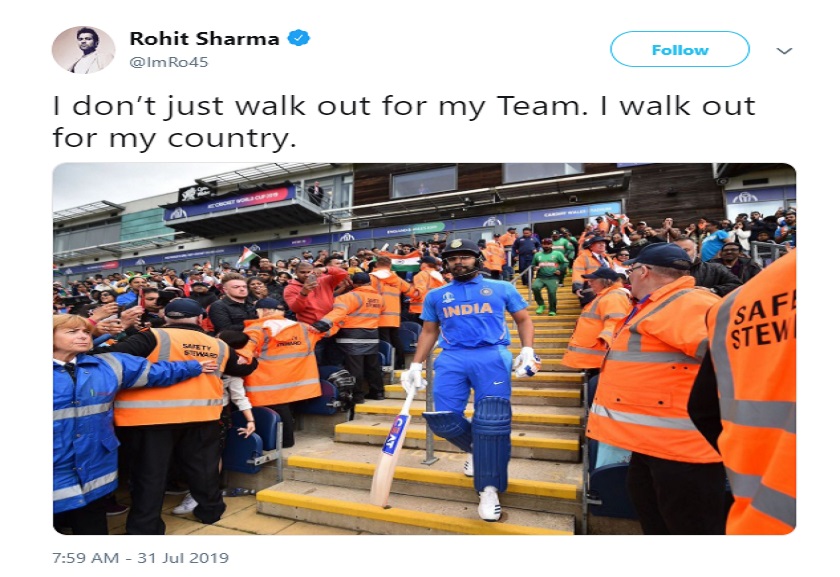 “I don’t just walk out for my team. I walk out for my country “- Rohit Sharma