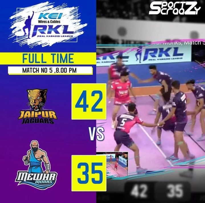 Memorable matches of Real Kabaddi League season 2 : Jaipur Vs Mewar