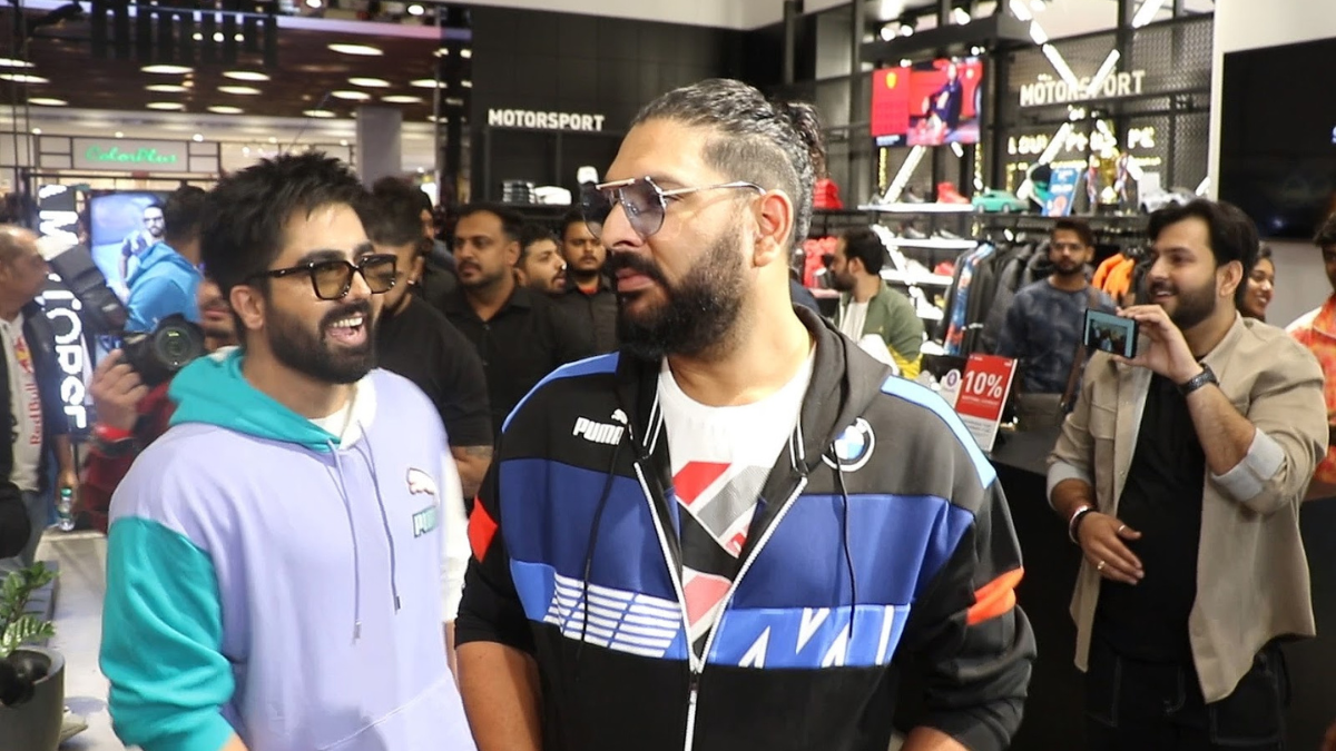 Yuvi, Harrdy Sandhu hit gedi spots, face off in cricket match at PUMA store launch in Chandigarh