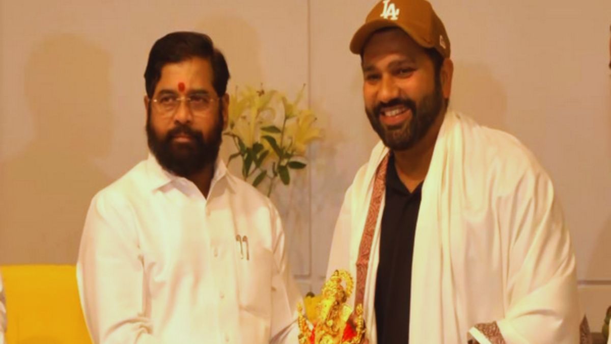 Maharashtra CM Eknath Shinde holds felicitation ceremony for Rohit Sharma