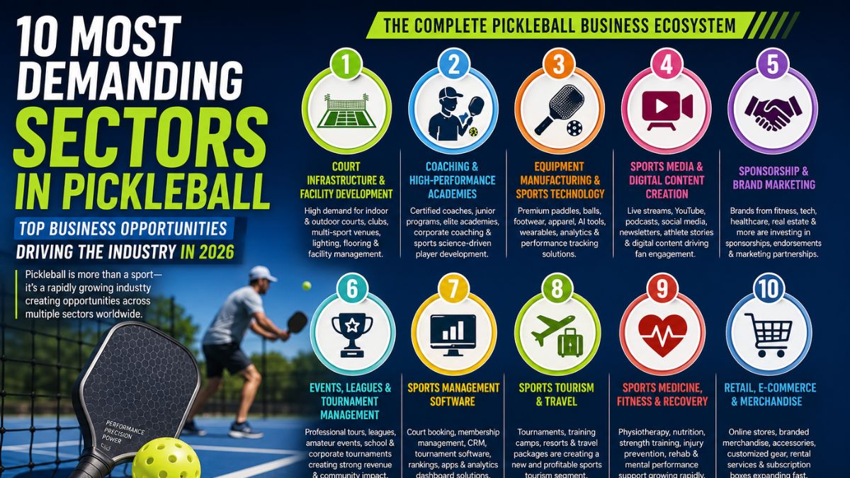 10 Most Demanding Sectors in Pickleball: Top Business Opportunities in 2026